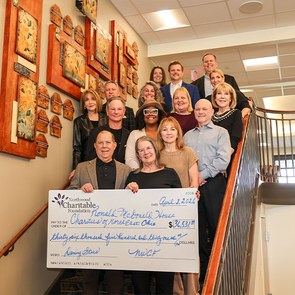 Supporters present an oversized cheque for $36,531 from the Northwood Charitable Foundation to Ronald McDonald House Charities of NorthEast Ohio