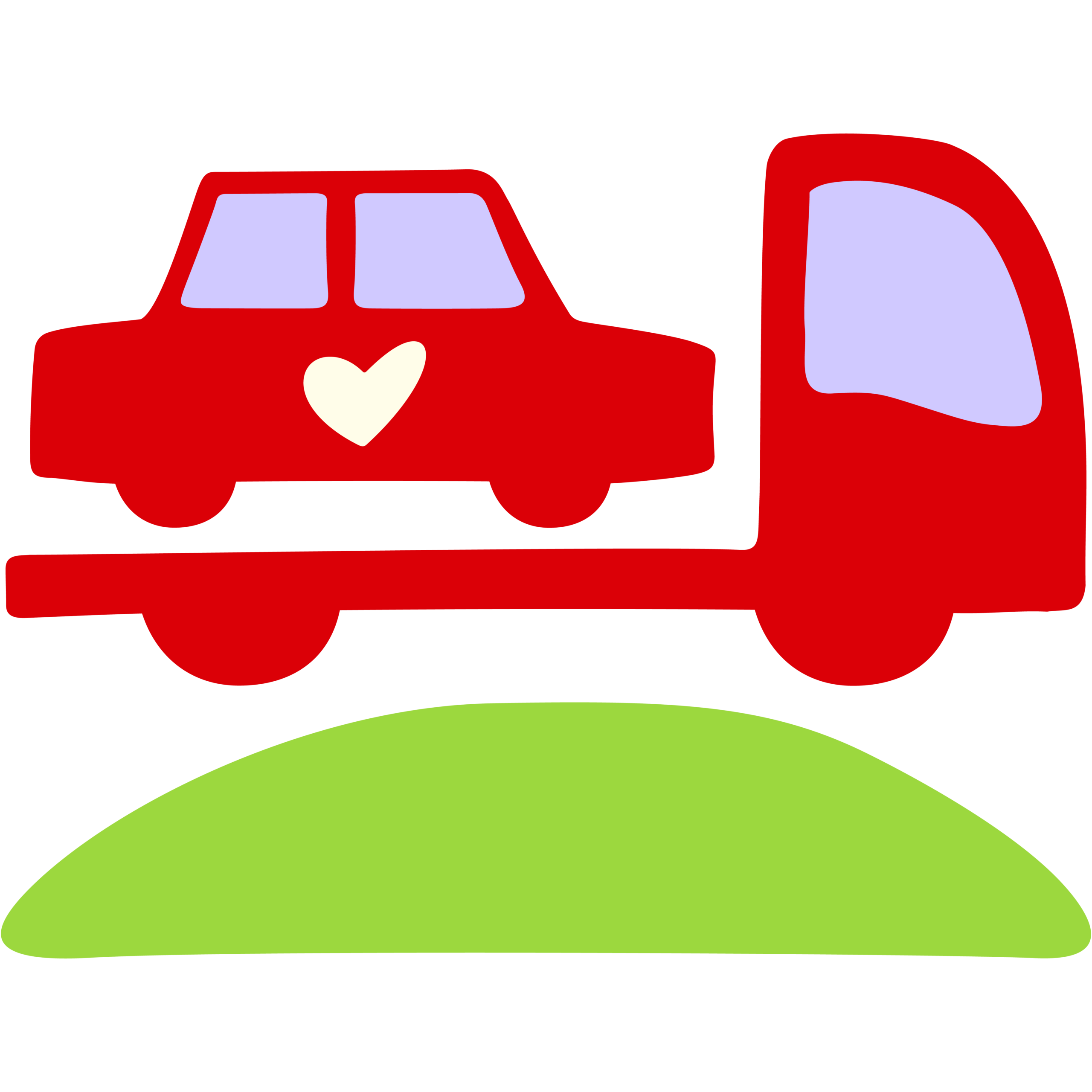 hand drawn icon of car on a tow truck